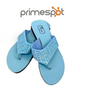 Blue Sequin Wedge Flip Flop NWT 5-10